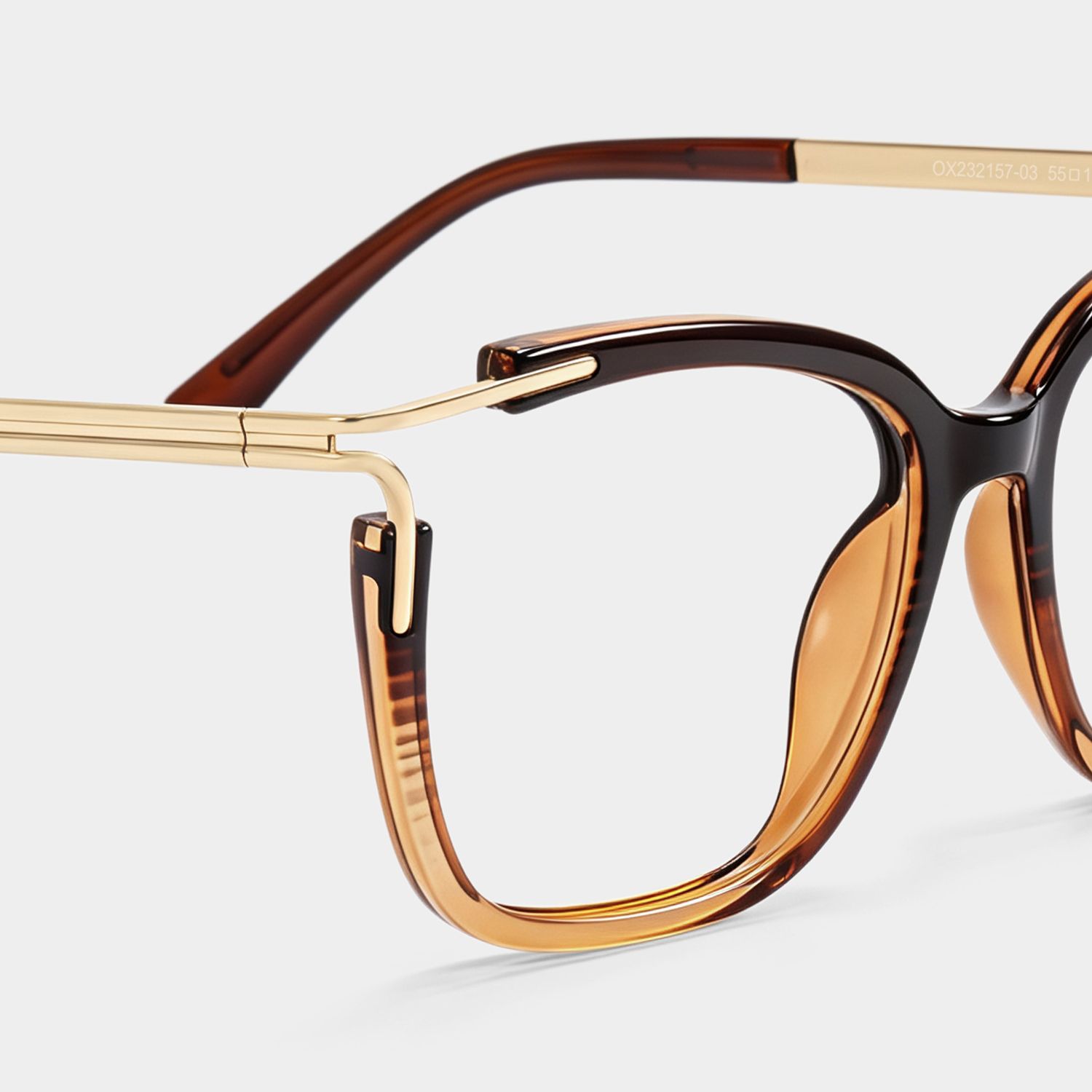 Nuriama Braun Klar Cateye Brille6