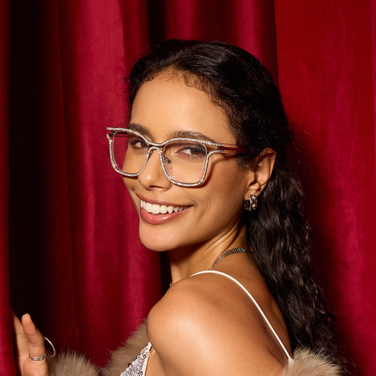 Shine Bunt Quadratisch Brille1