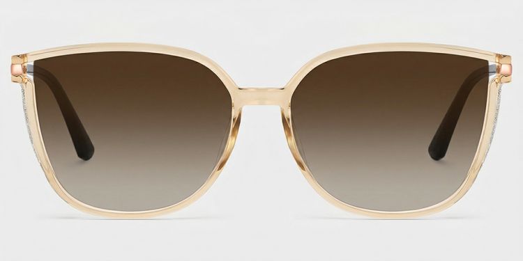 Cora Beige Quadratisch Sonnenbrille