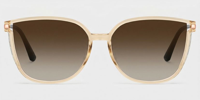Cora Beige Quadratisch Sonnenbrille