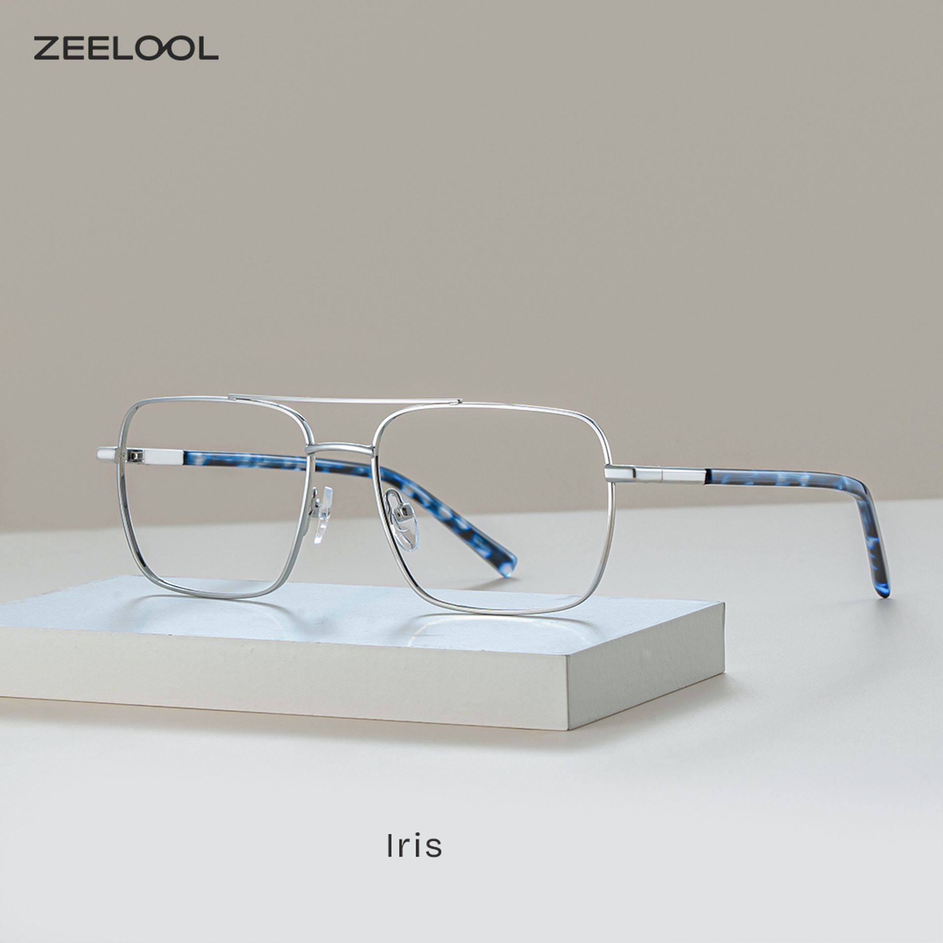 Iris Silber Pilot Metall Brille0