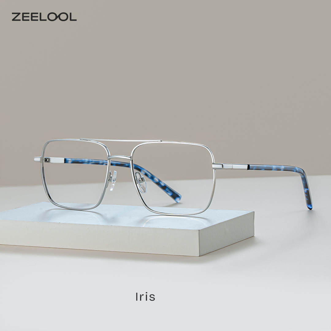ZEELOOL Iris Silber Pilot Brille