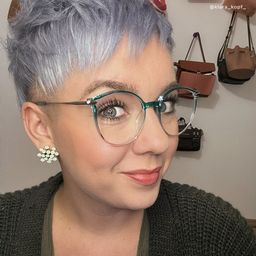 Yadejah Grün-Rosa Klar Cateye Brille4