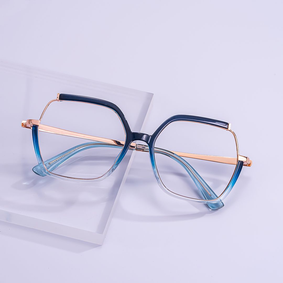 Yulisa Blau Quadratisch Gemischte Materialien Brille0
