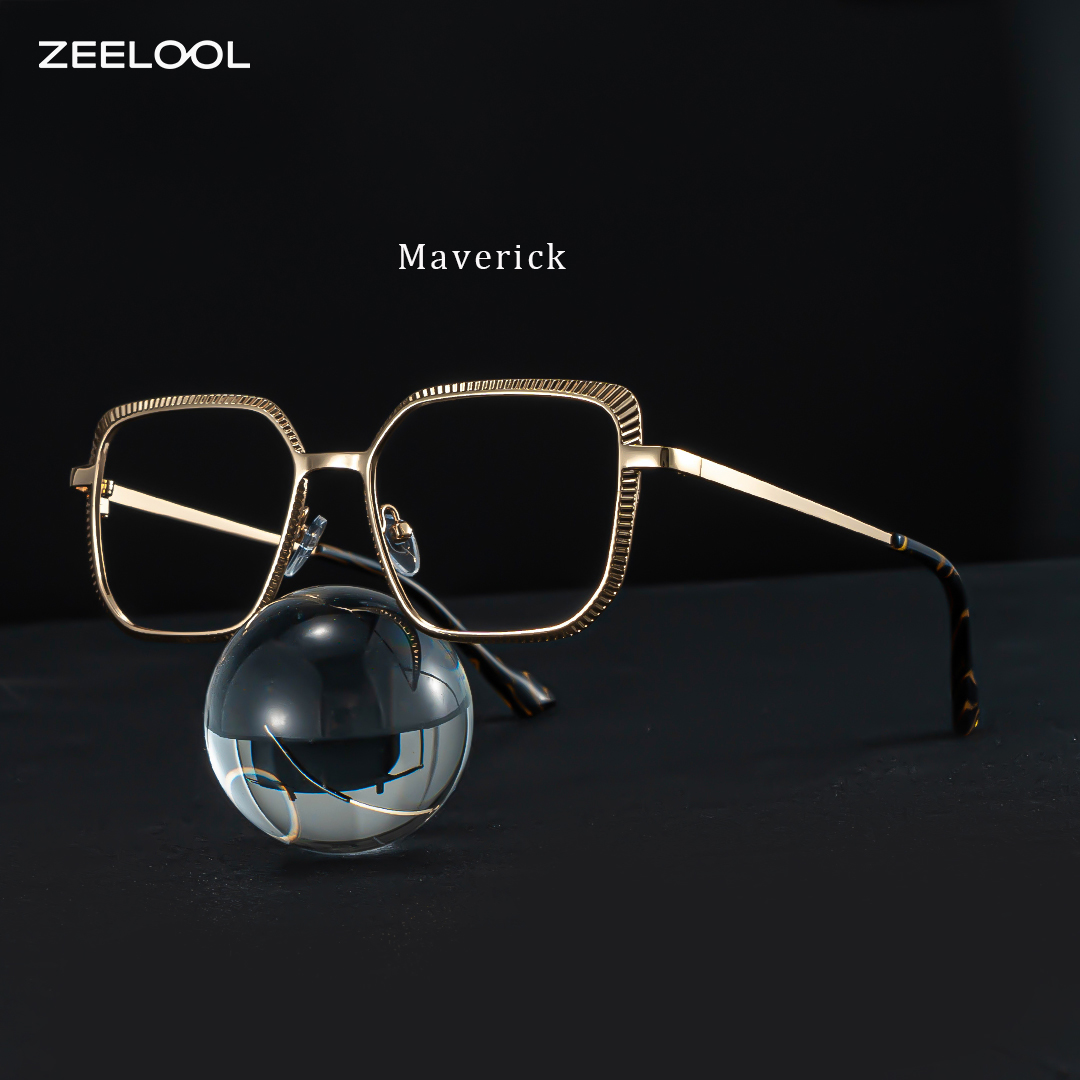 ZEELOOL Maverick Gold Quadratisch Brille