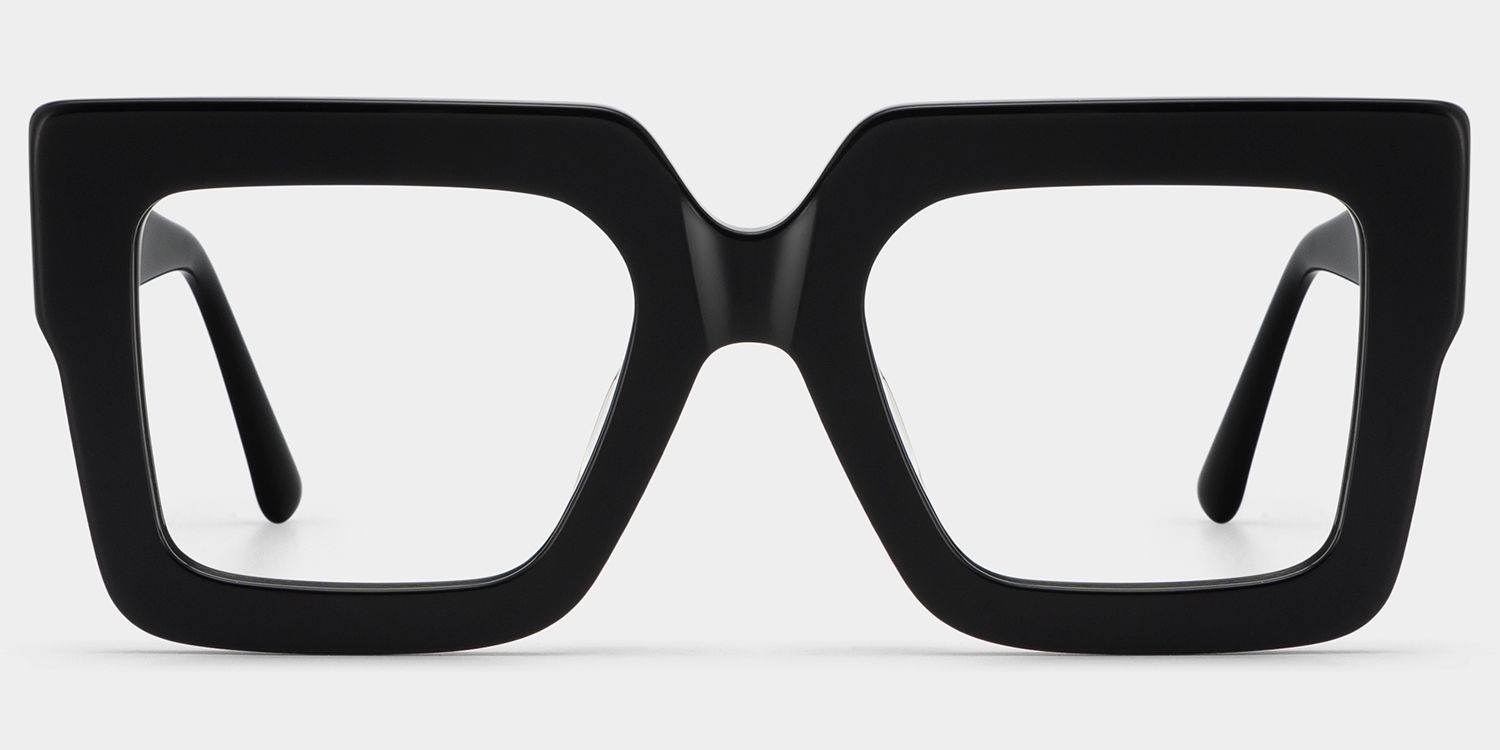 Brandon Schwarz Quadratische Brille0