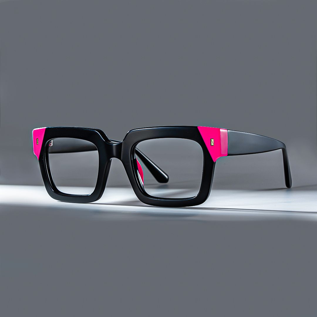 Sarah Schwarz Rechteckig Acetat Brille0