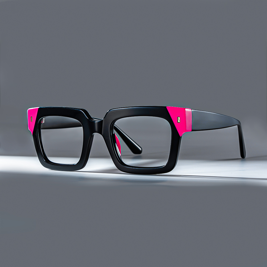 Sarah Schwarz Rechteckig Acetat Brille0