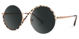 Alina Schwarz-Tortoise Rund Sonnenbrille1