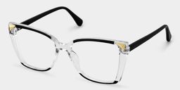 Shelia Schwarz-Klar Schmetterling Brille2