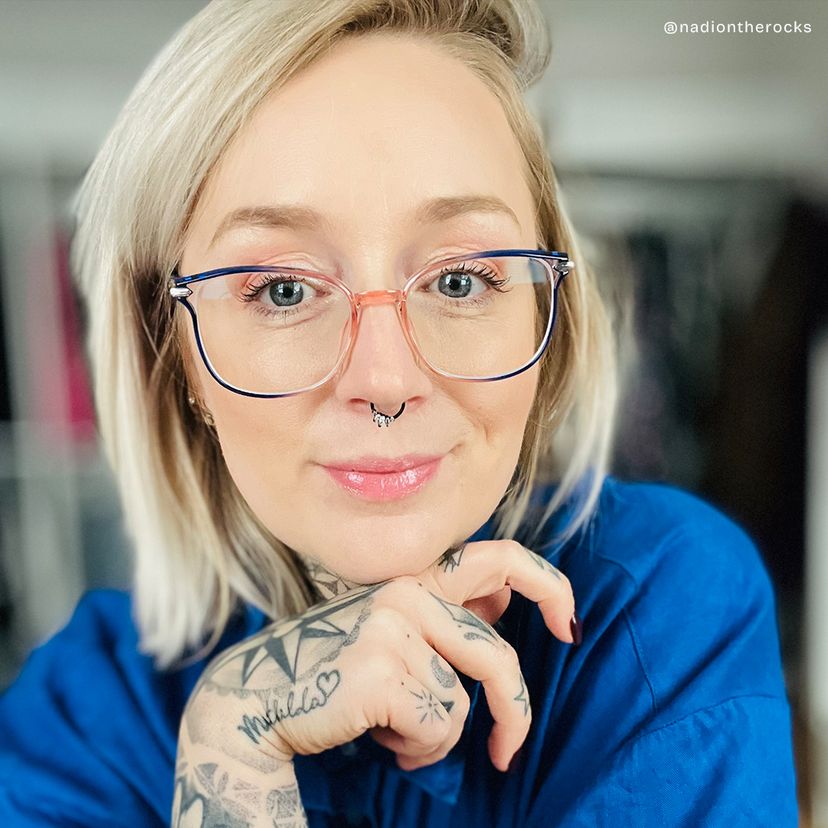 Mander Blau-Orange Quadratisch Brille