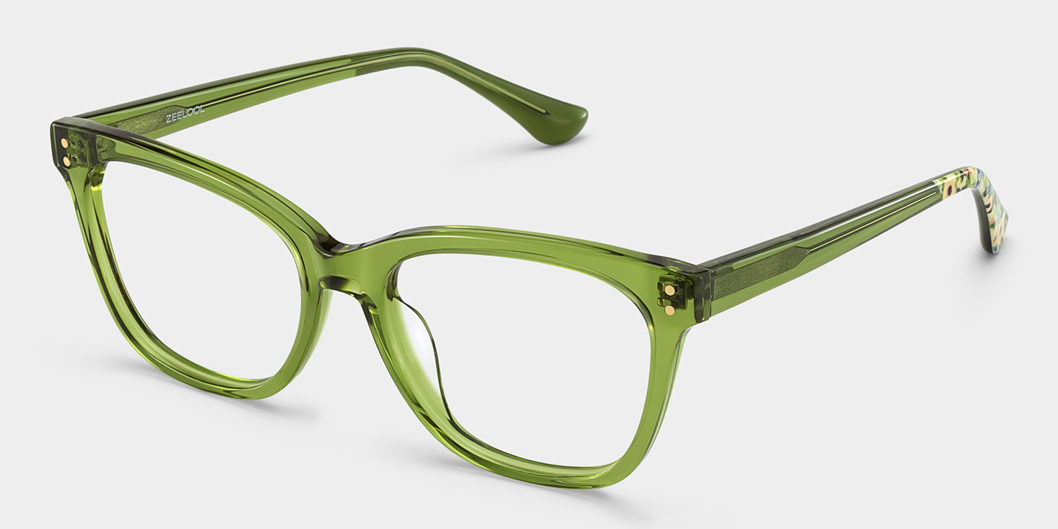 Vivienne Grün Rechteckig Brille4