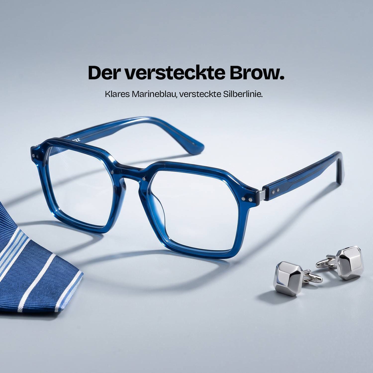 Brendan Blaue Geometrische Brille für Herren | ZEELOOL2