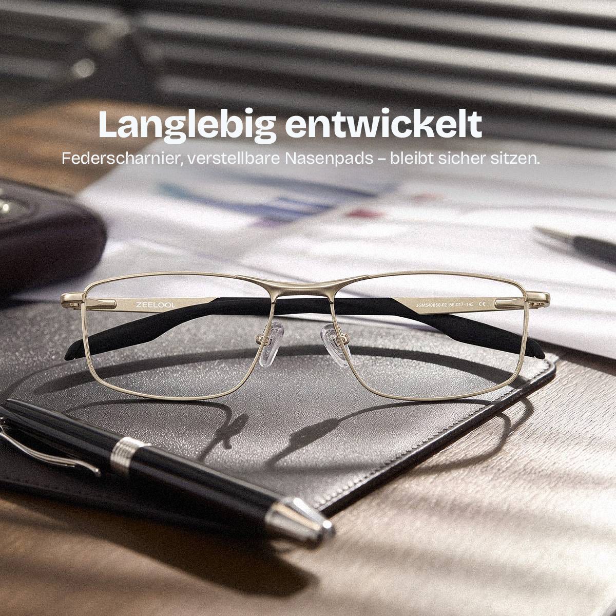 Scout Gold Rechteckig Brille mit Goldrahmen für Herren | ZEELOOL1