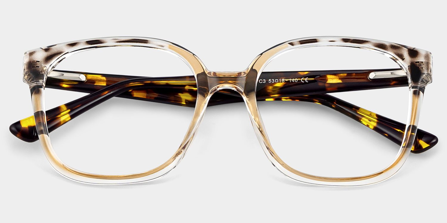 Siner Beige Quadratisch Brille2