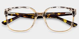 Siner Beige Quadratisch Brille2