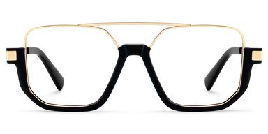 Oromiya Schwarz-Gold Pilot Brille