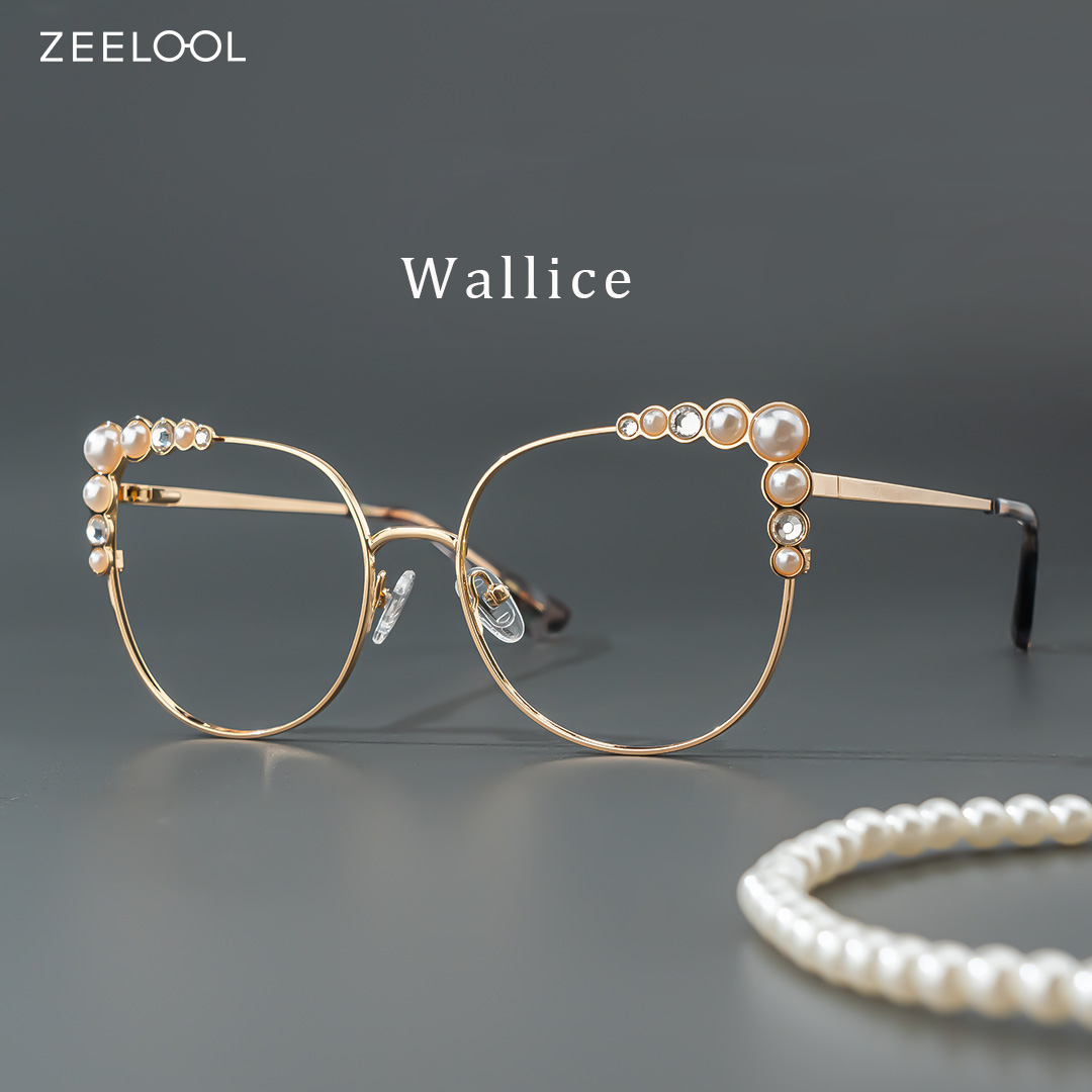ZEELOOL Wallice Gold Cateye Brille