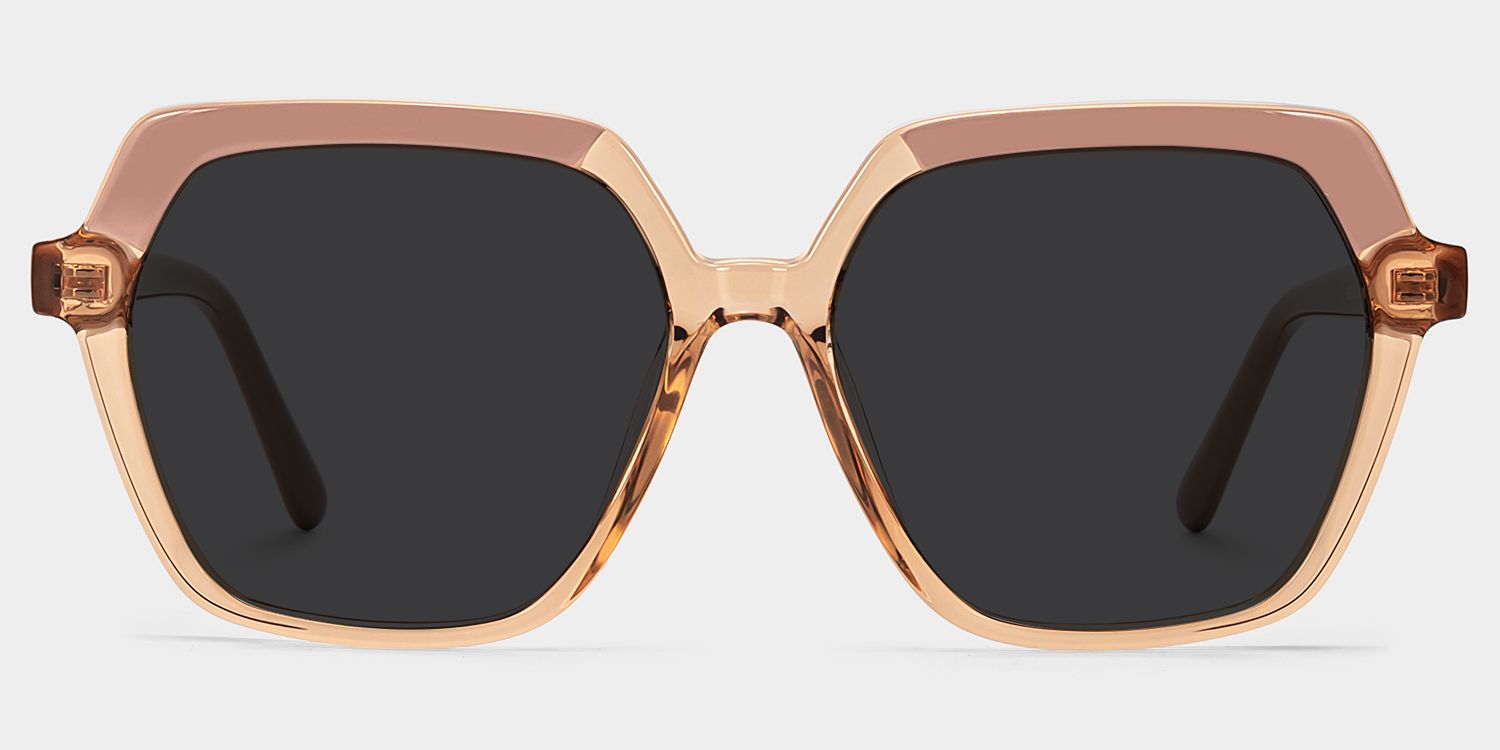 Norah Geometric Braun Sonnenbrille mit Sehstärke | ZEELOOL0