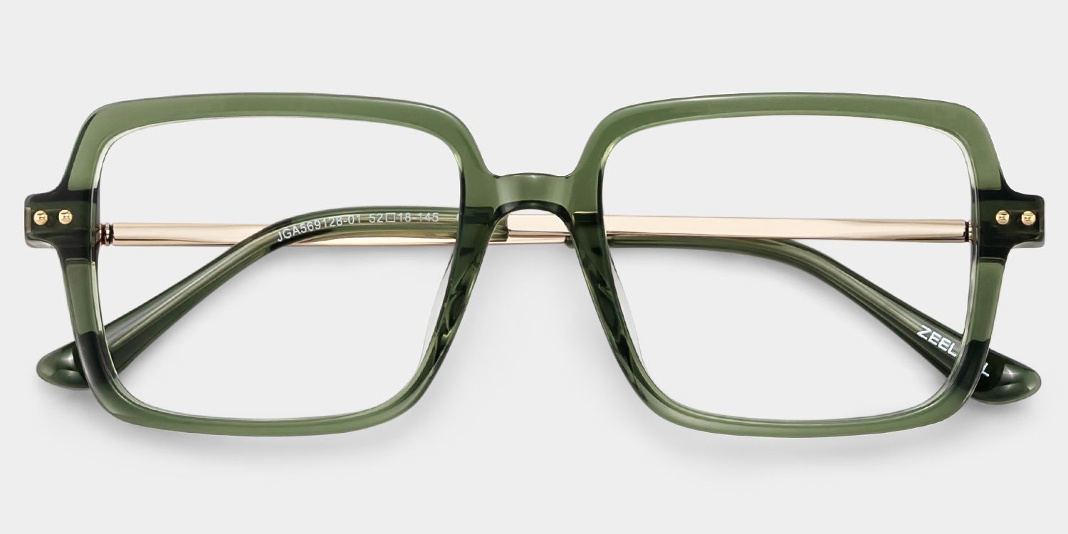 Asher Grün Rechteckig Brille2