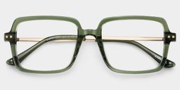 Asher Grün Rechteckig Brille2