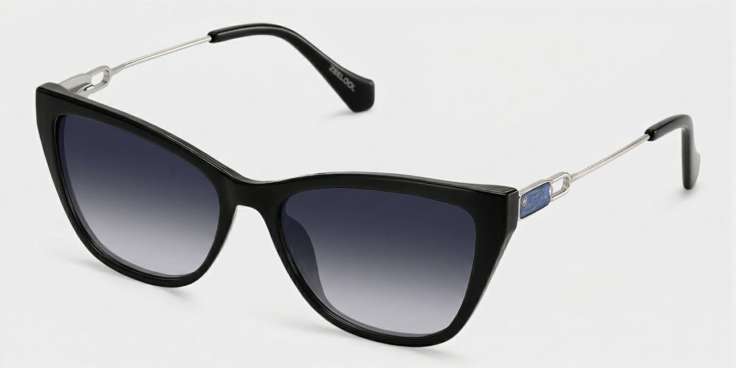Celeste Schwarz Cat Eye Sonnenbrille, die Dein Gesicht umrahmen | ZEELOOL2