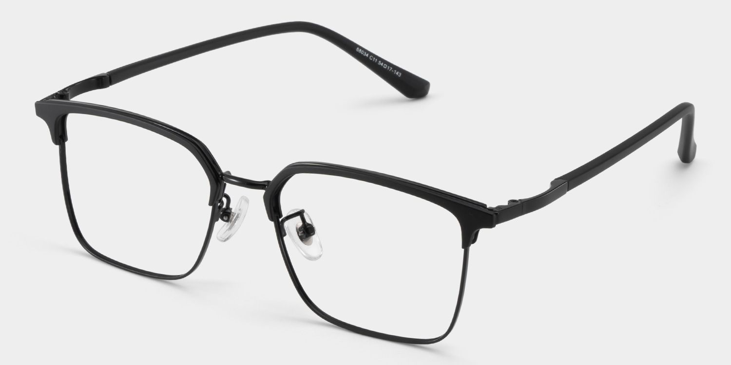 Tait Schwarz Rechteckig Brille3