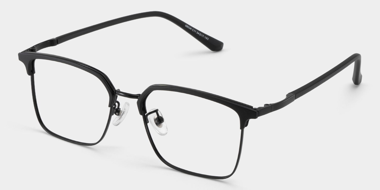 Tait Schwarz Rechteckig Brille3