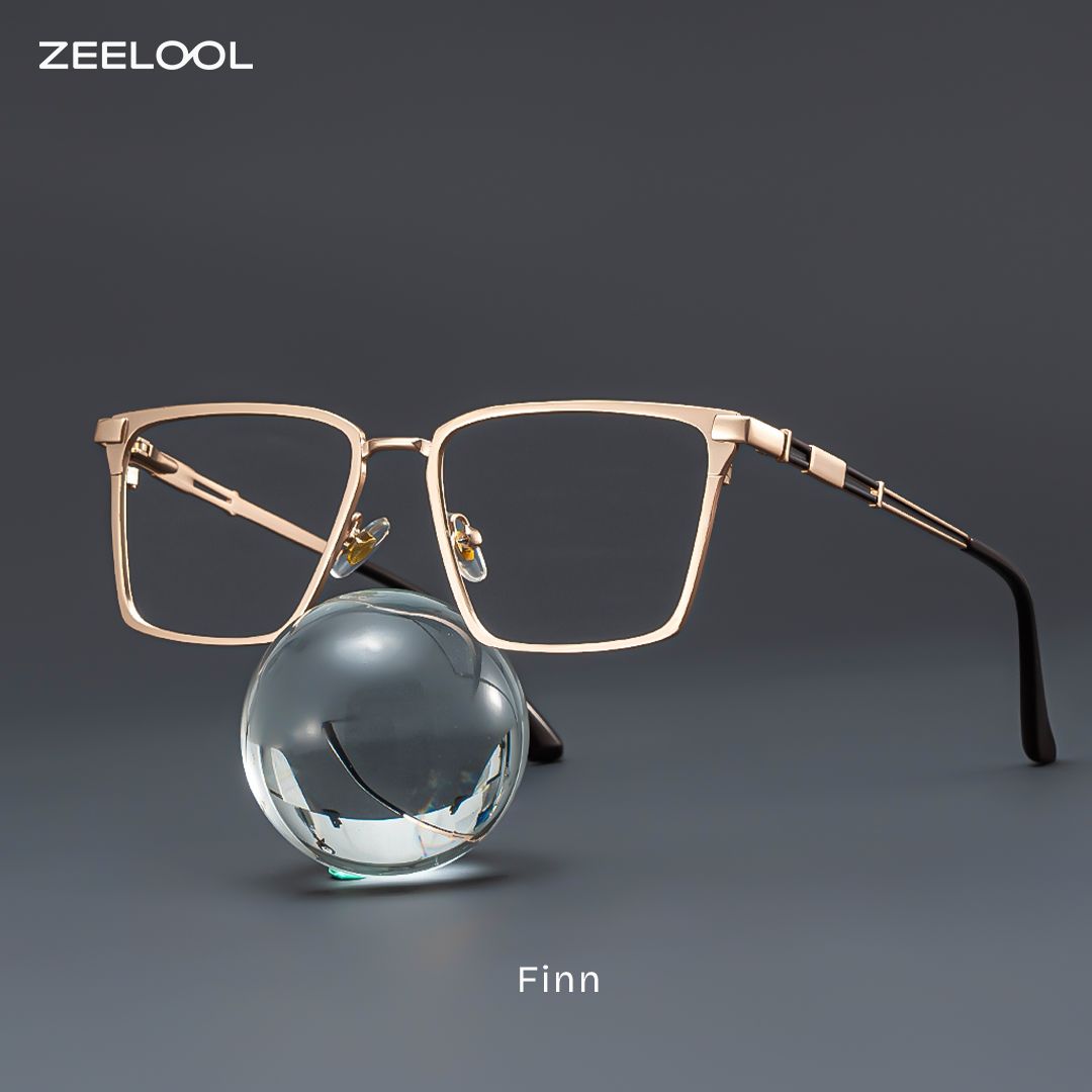 Finn Gold Rechteckig Metall Brille1