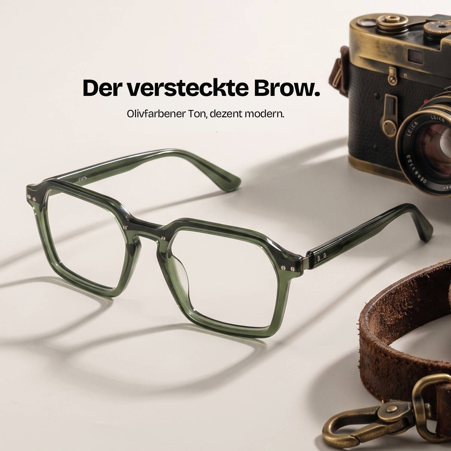 Brendan Grüne Geometrische Brille mit Mischrahmen | ZEELOOL3