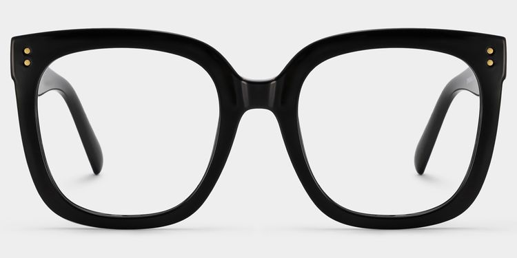Ebony Schwarz Quadratisch Brille