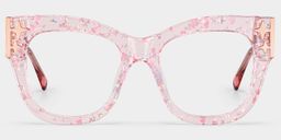 Minfia Rosa Klar Quadratisch Brille2