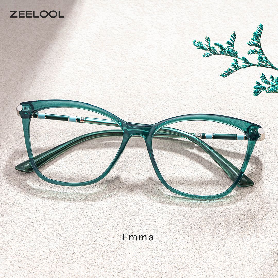 Emma Grün Quadratisch Brille1