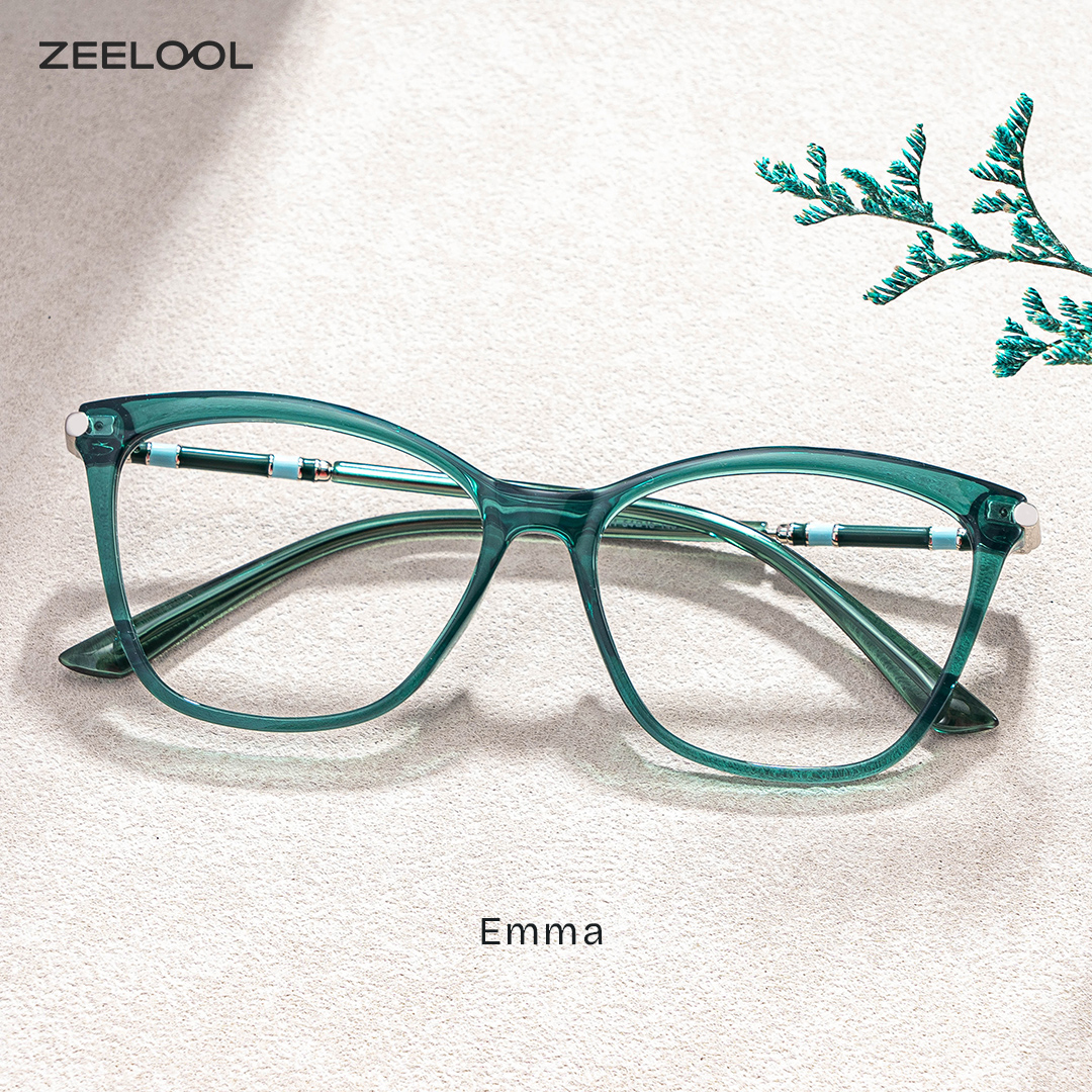 Emma Grün Quadratisch Brille0