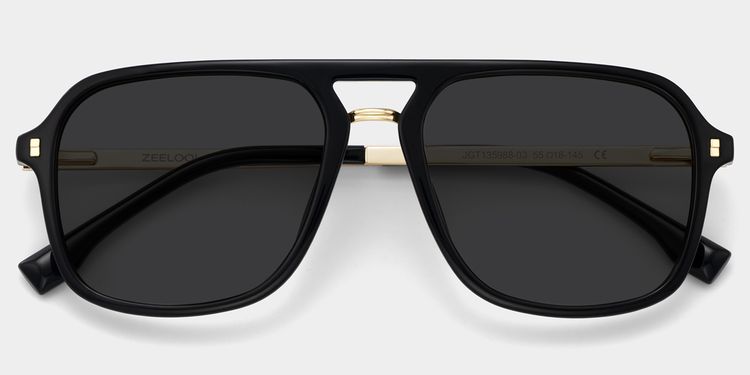 Berkeley Schwarz Pilot Brille