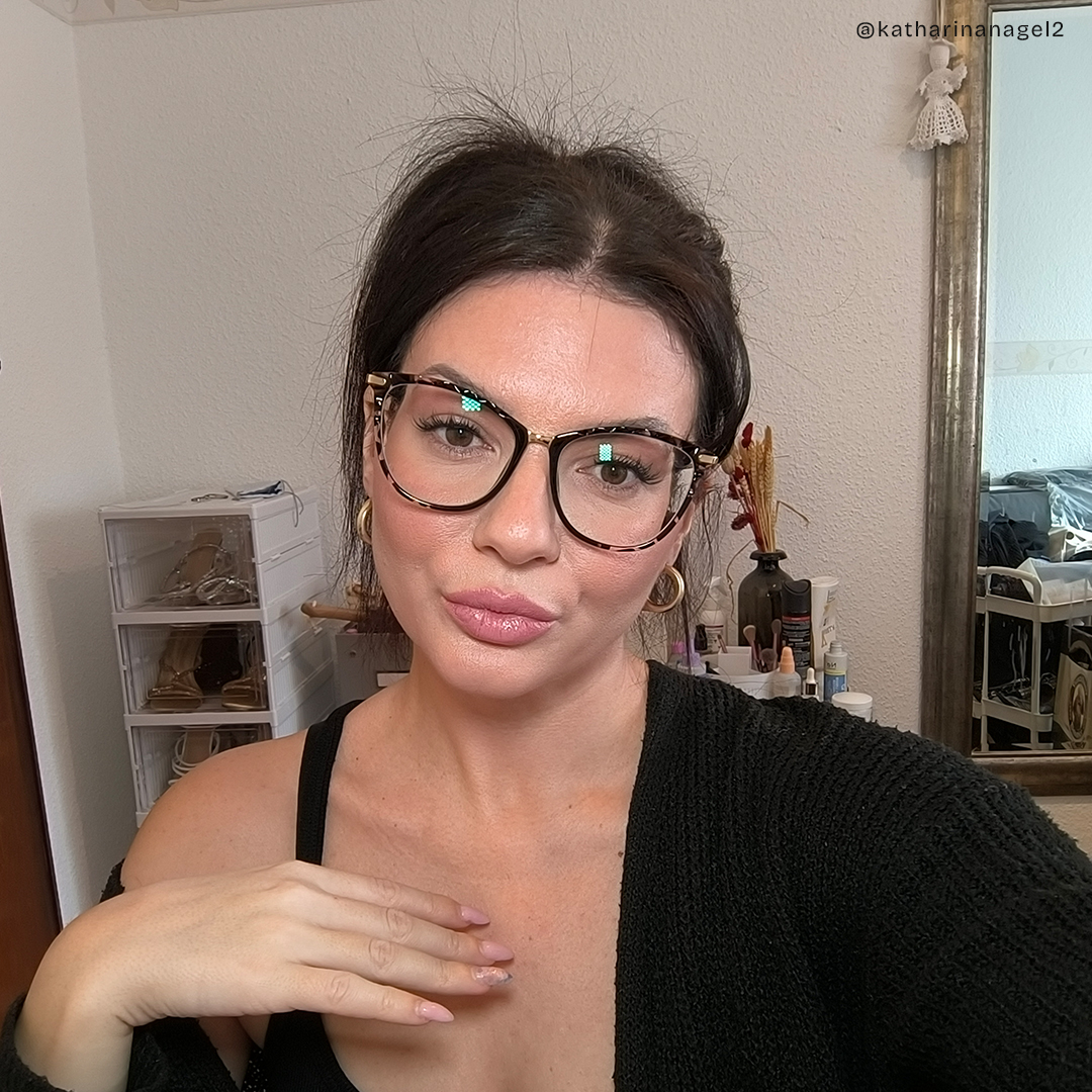 Vaughan Schwarz-Tortoise Cateye Brille