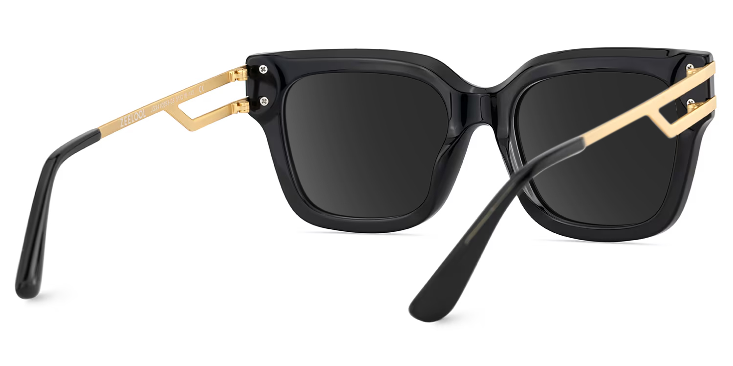 Lidia Schwarz Quadratisch Gemischte-Materialien Brille4