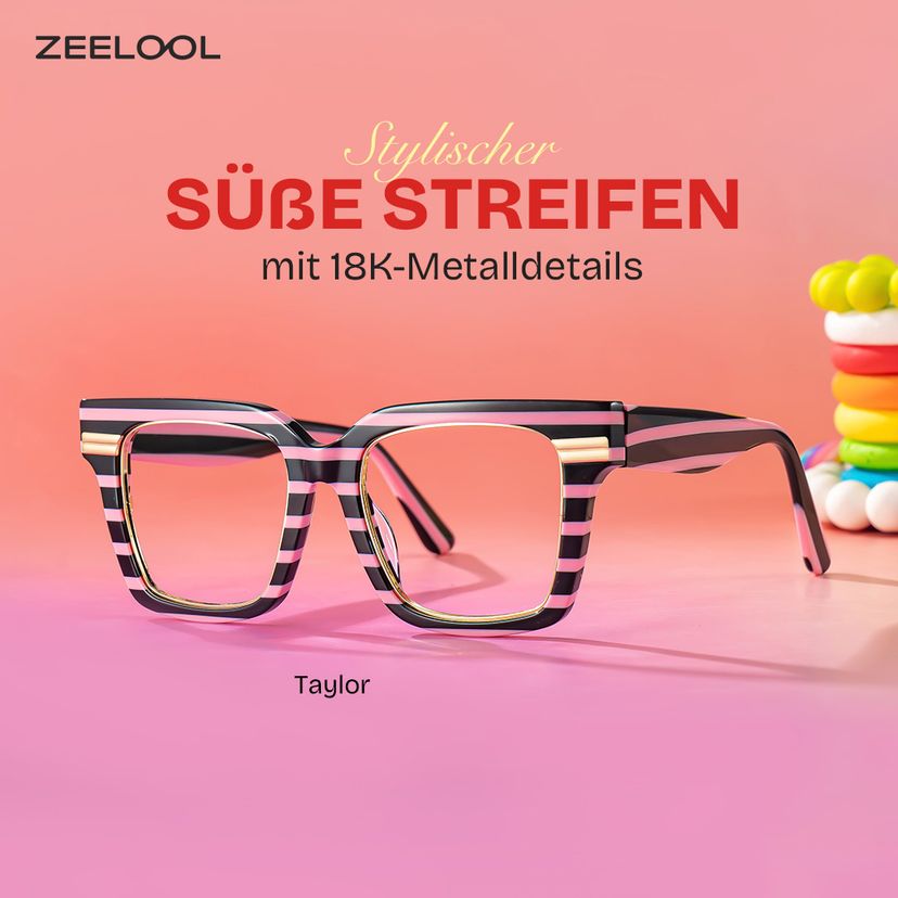 Taylor Schwarz-Rosa Quadratisch Brille