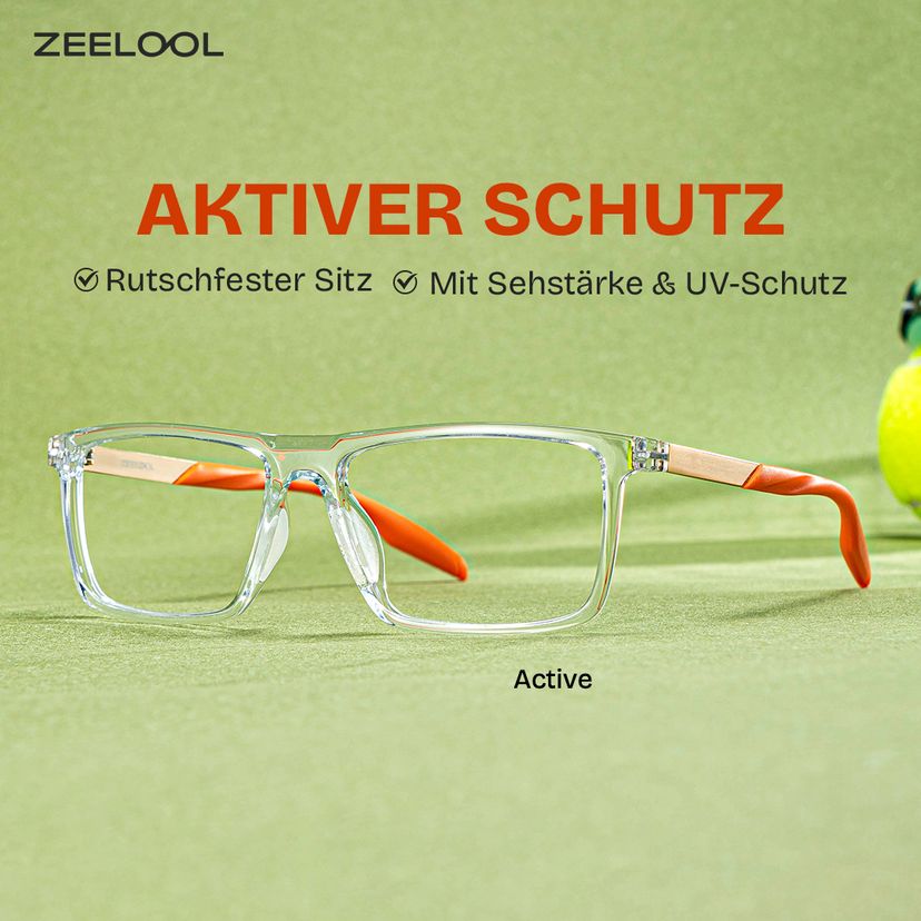 Active Klar Rechteckig Brille