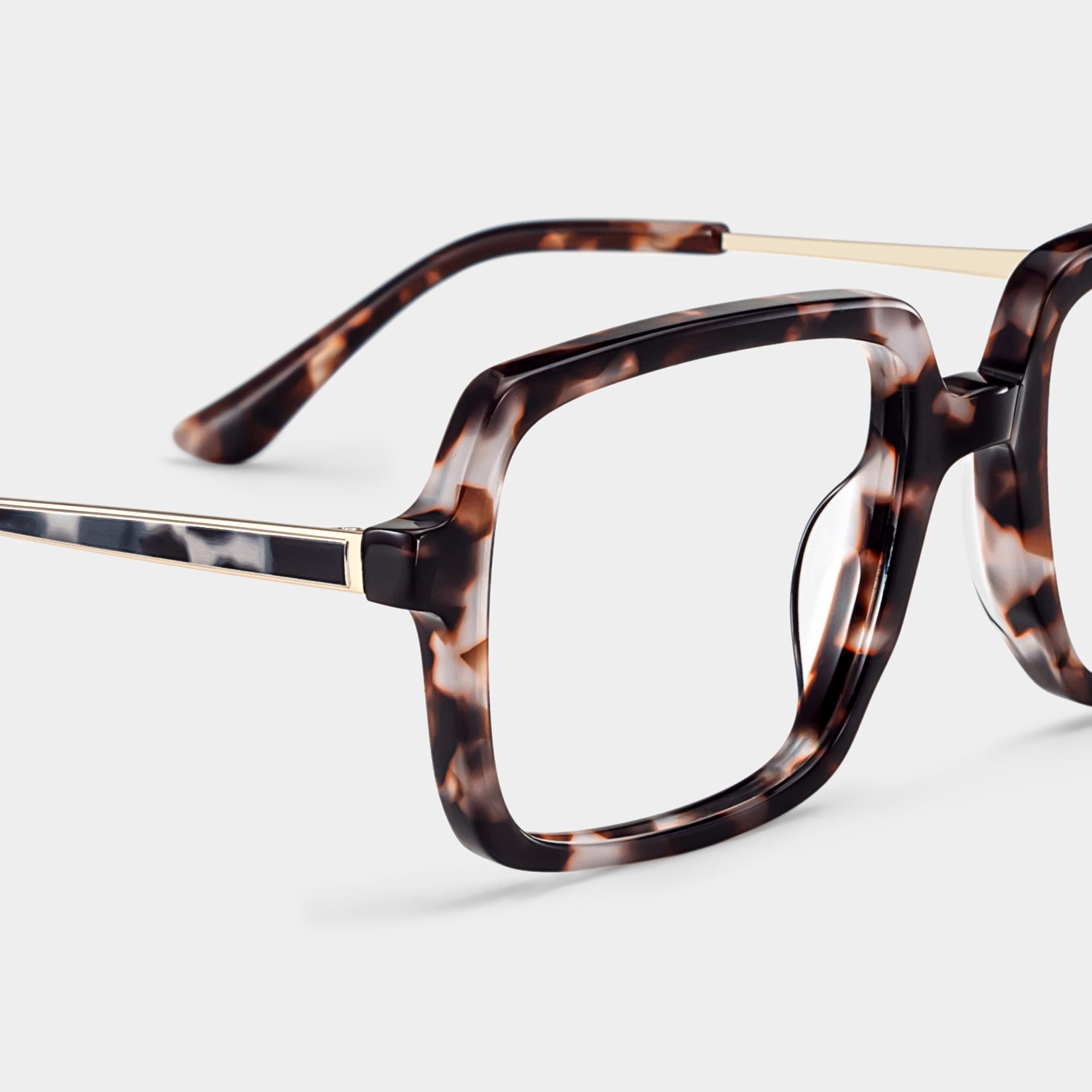 Beatrice Tortoise Rechteckig Brille5