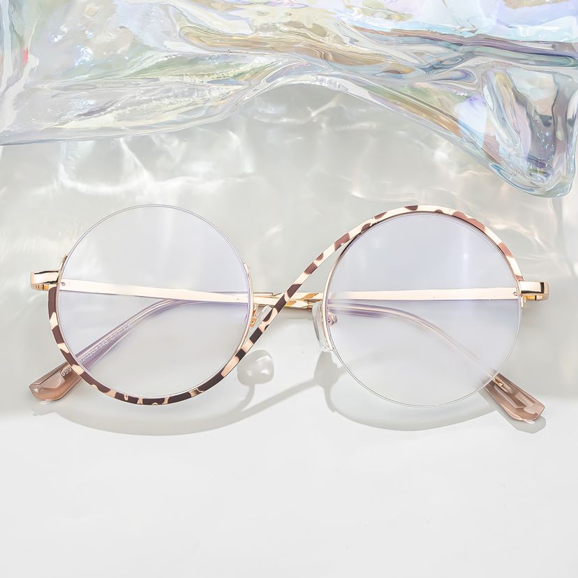 Alina Schwarz-Tortoise Rund Brille