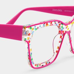 Zerica Rosa-Rot Quadratisch Brille6