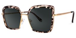 Chris Schwarz-Tortoise Quadratisch Sonnenbrille1