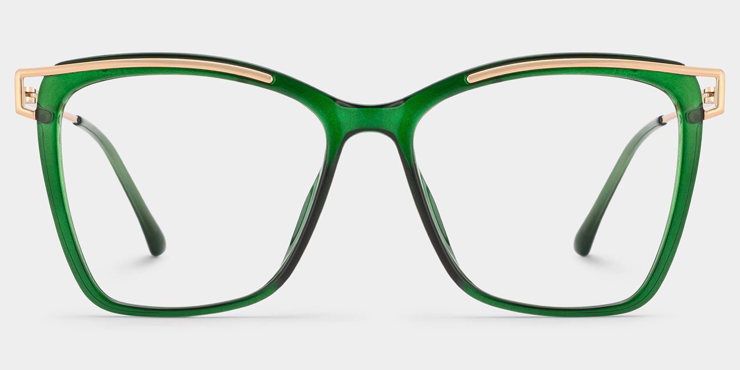 Matia Grün Quadratisch Brille0