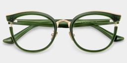 Laraine Grün-Gold Cateye Brille1