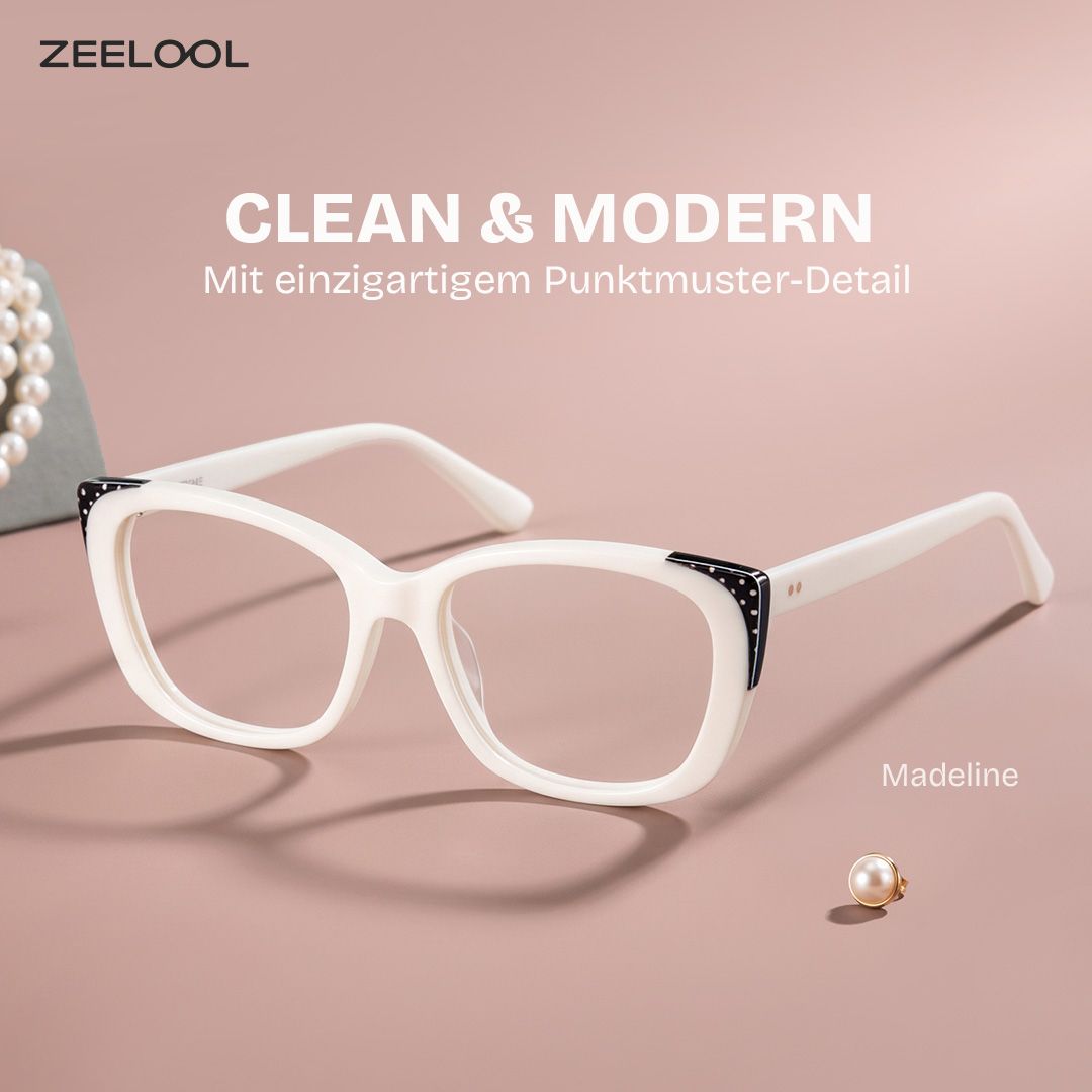 Madeline Weiße Cat-Eye-Brillen im Angebot | ZEELOOL0