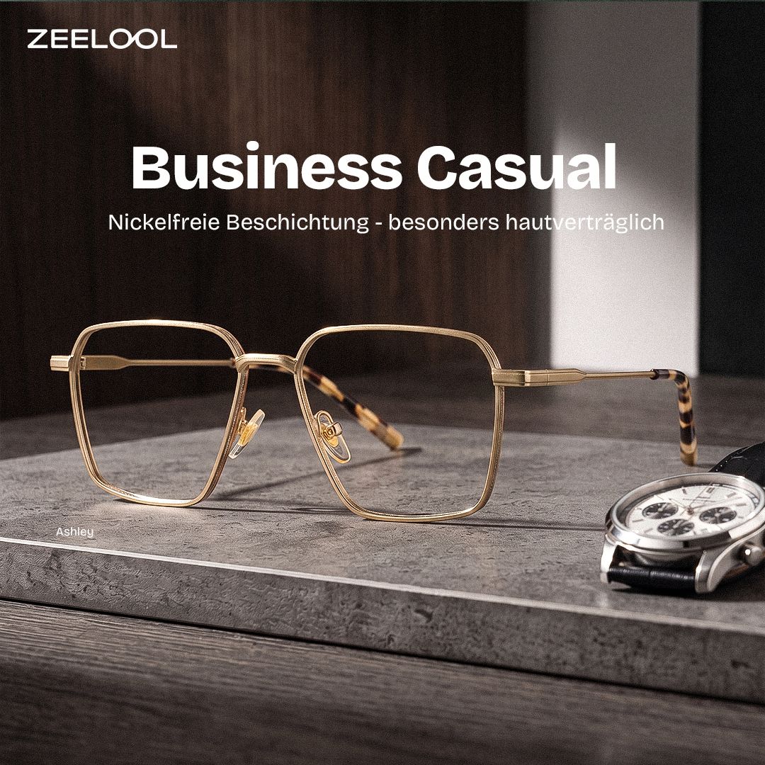 Ashley Braune Quadratische Brille aus Materialmix | ZEELOOL0