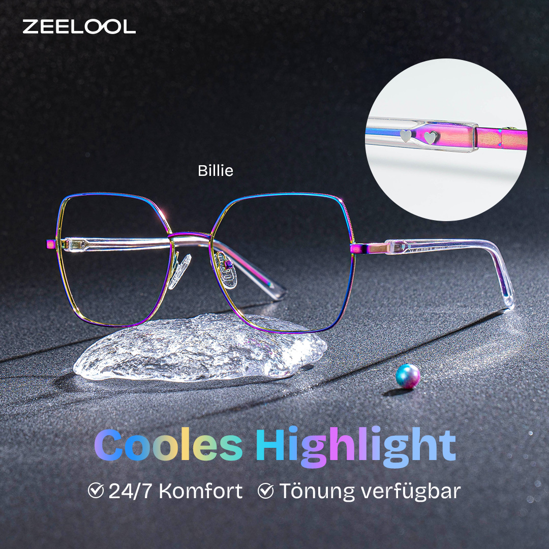 ZEELOOL Billie Bunt Geometrisch Brille