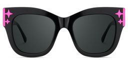 Minfia Schwarz-Rosa Quadratisch Brille0