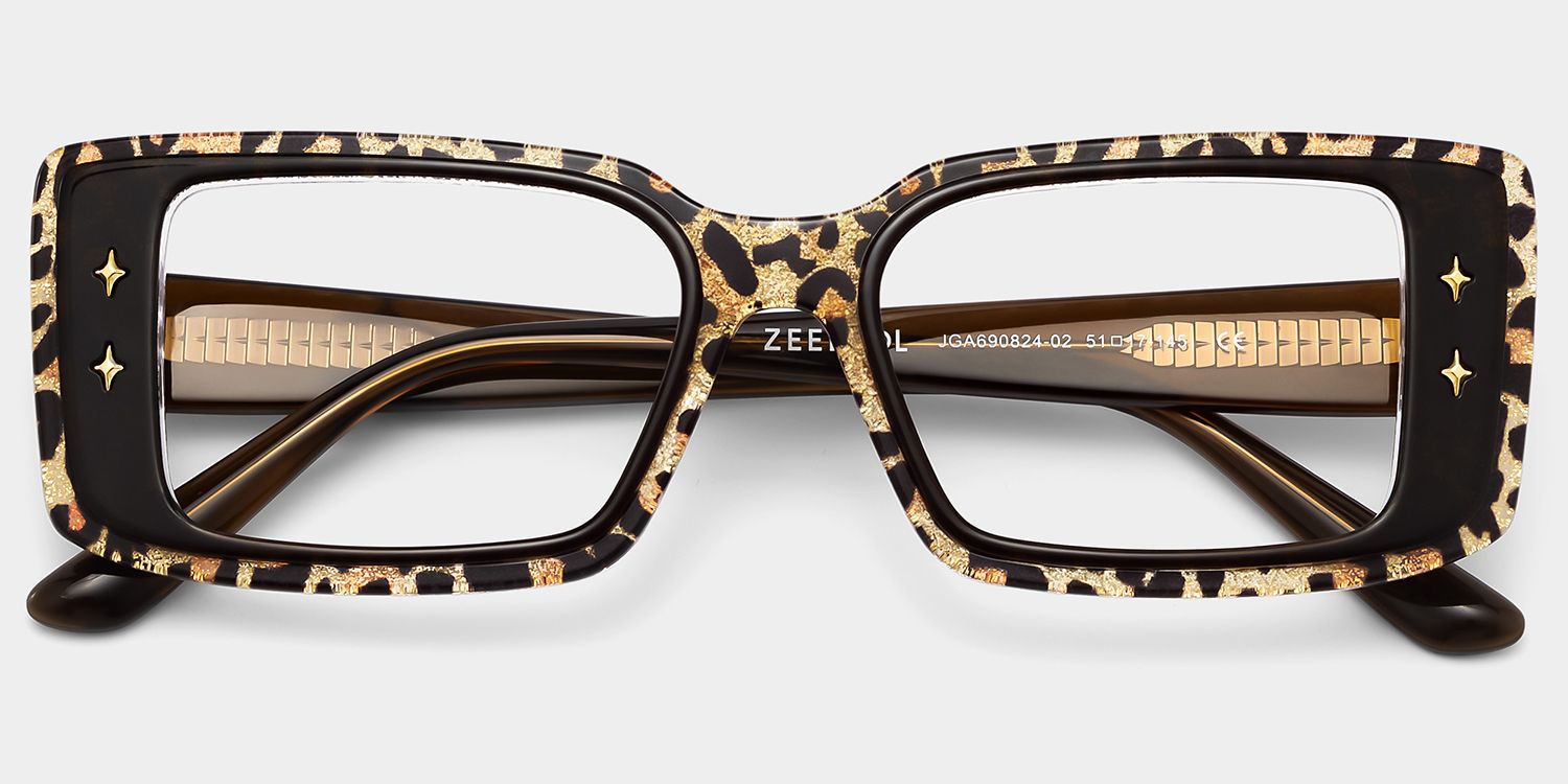Gleam Leo Rechteckig Acetat Brille1